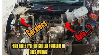 Ford Free style Oil Cooler Problem And oil Mixing In Coolant Lines Complaint#like#share#subscribe