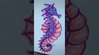 How to draw a seahorse ✨🌊 #seahorse #seacreatures #drawingguide