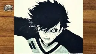 How to Draw Itoshi Rin Rin with his iconic &ldquo;flow&rdquo; || Step-by-Step Anime Sketch || Easy Anime Drawing