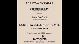 LA STORIA DELLE NOSTRE VITE  di Lele De Carli  “edito da TRANSEUROPA”