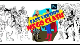 Short  / Universe Marvel vs DC / Coloring Pages in photoshop /Spider-man vs Batman /Hulk vs Superman