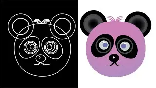 Create a Vector Lotus Panda Face Adobe illustrator