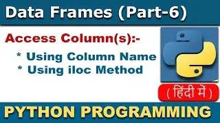 Access Columns in Data Frame |  Access columns Using column Name | Use of iloc() Method In Hindi #6