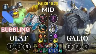DRX Bubbling Olaf vs Galio Mid - KR Patch 10.20