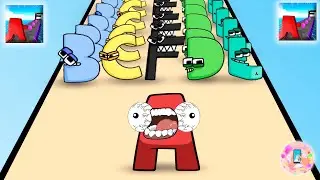 Muscle Rush, Alphabet Giant Rush Satisfying Mobile Game Walkthrough 100 levels ASMR