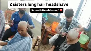 Shave off all my long hair like my sister | Long hair shaved off in minutes 🪒❤️ | Full family bald