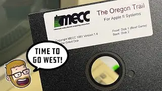 Playing THE OREGON TRAIL on an original Apple IIe