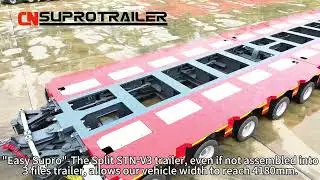Supro Split STN-V3 Hydraulic modular trailer & Middle Spacer. Width is 4180mm.