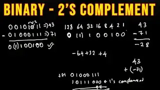 Binary Addition and Subtraction With Negative Numbers, 2's Complements & Signed Magnitude - Part 4
