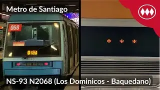 Metro de Santiago | NS-93 N2068 con pantallas interiores LED (Los Dominicos - Baquedano)