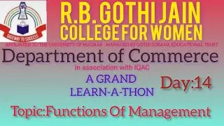 R.B. GOTHI JAIN COLLEGE FOR WOMEN - Learn-A-Thon - Day 14