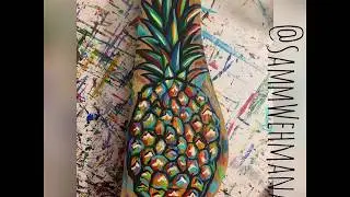 Pineapple painting time lapse - Samm Wehman Art