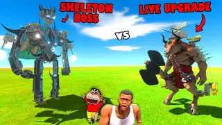 Upgrading MINOTAUR into HACKER to fight SKELETON BOSS with SHINCHAN and CHOP in Animal Revolt Battle