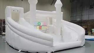 Double slide inflatable water white bounce combo