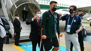 Injured Leonardo Spinazzola traveled to London with Italy to support his teammates in the final