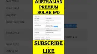 Australian Premium Solar IPO Review | Australian Premium Solar IPO GMP