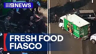 Woolworths delivery truck leads police on a wild chase | 9 News Australia
