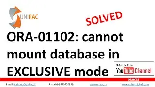 ORA 01102 || ORA-01102: cannot mount database in exclusive mode || Oracle database