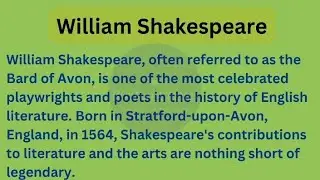 Write an essay on William Shakespeare || WritingClasses || Essay Writing