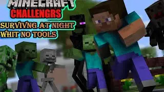 Surviving at night whit no tools #challengrs #gaming #minecraftsurvival