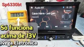 Positron SP6330BT, só funciona com carro ligado,  acima de 13V.