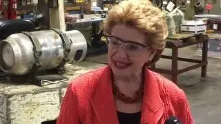 Sen. Stabenow tours Harsco Rail in Ludington.