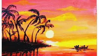 Master the Art of Sunset Painting: Acrylic Techniques for Beginners