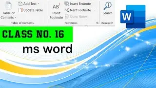 Class no. 16 Ms word . Reference Tab #msword #tech #viral #trending #rahultech #computerscience