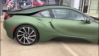 BMW i8 wrapped in Matte Moss Green Metallic!