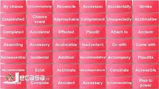 English Vocabulary - Lesson 8 | Accessory, Acclimatize, Accidental, Accessible, Accident | Synonyms