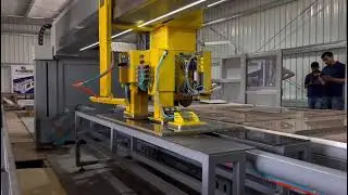 Aitalmac robot loading sawjet then swapping the part to the cnc router(part2)