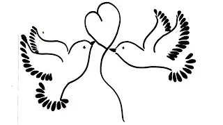 How To Draw Two Pigeon Flying | Two Doves With Love Drawing | Bird Drawing | DorBani Drawing Academy