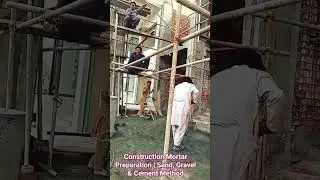 Construction Mortar Preparation | Sand, Gravel & Cement Method#construction #shortvideo #ytshorts