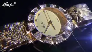 MISSFOX Women Watches Luxury Brand Fashion Casual Ladies Watch Women Quartz Diamond Geneva Bracelet