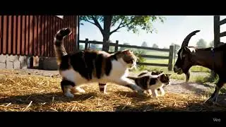 🔥 Brave Mama Cat Fights Off Angry Goat to Save Her Kittens! 🐱 vs 🐐
