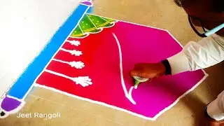 Easy welcome rangoli. सुस्वागतम रंगोली।