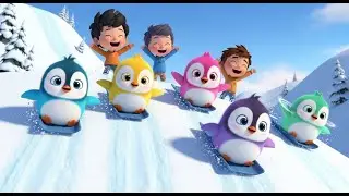 Five Little Baby Penguins Slide Slide Slide | Winter Adventure Nursery Rhyme