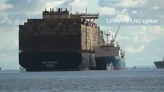 Timelapse of Brand New Container Bunkering at Strait of Gibraltar, MSC IERANTO and LEVANTE LNG