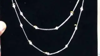 Diamond by the yard Necklace 32 or 36 inch 14k White Gold