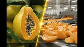 Del campo a la lata: cómo las papayas se transforman con máquinas industriales