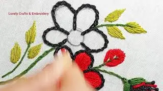 Stunning Flower Embroidery Pattern /Flower Stitch Technique For Tutorial /hand work #embroidery