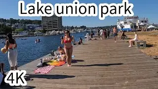 Lake Union Park Seattle Wa 🇺🇸 Walking Video 2024 (summer heatwave) #travel #seattle