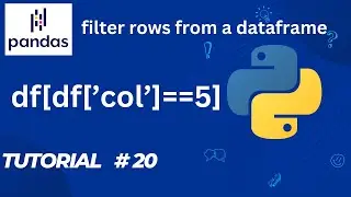 #20   Pandas Tutorial | Filter Rows from a Dataframe based on condition |