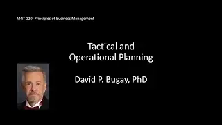 Tactical and Operational Planning