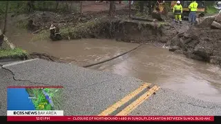 Atmospheric river:  Bates Creek overflows, wiping out road, stranding Soquel residents