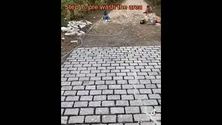 Parex Granatech fine Slurry Grout on Granite cobbles - @thepaverscave