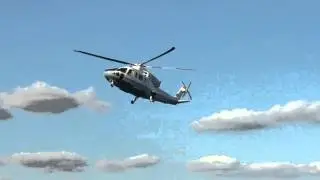 PRIVATE HELICOPTER MAKING A APPROACH & LANDING AT HELIPORT ON 34TH ST. IN KIPS BAY, MANHATTAN, NYC.