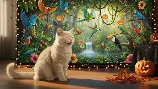 Katzen TV 🐱📺 Gruseliges Halloween mit V&ouml;geln 🐦🎃🦇 3D-Sound in Full-HD 3 Stunden 🕯️🌕