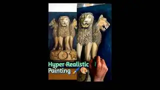 Step by Step Hyper Realistic Painting | National Emblem of India