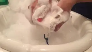 ASMR liquid soaps with loofah lathering (requested)